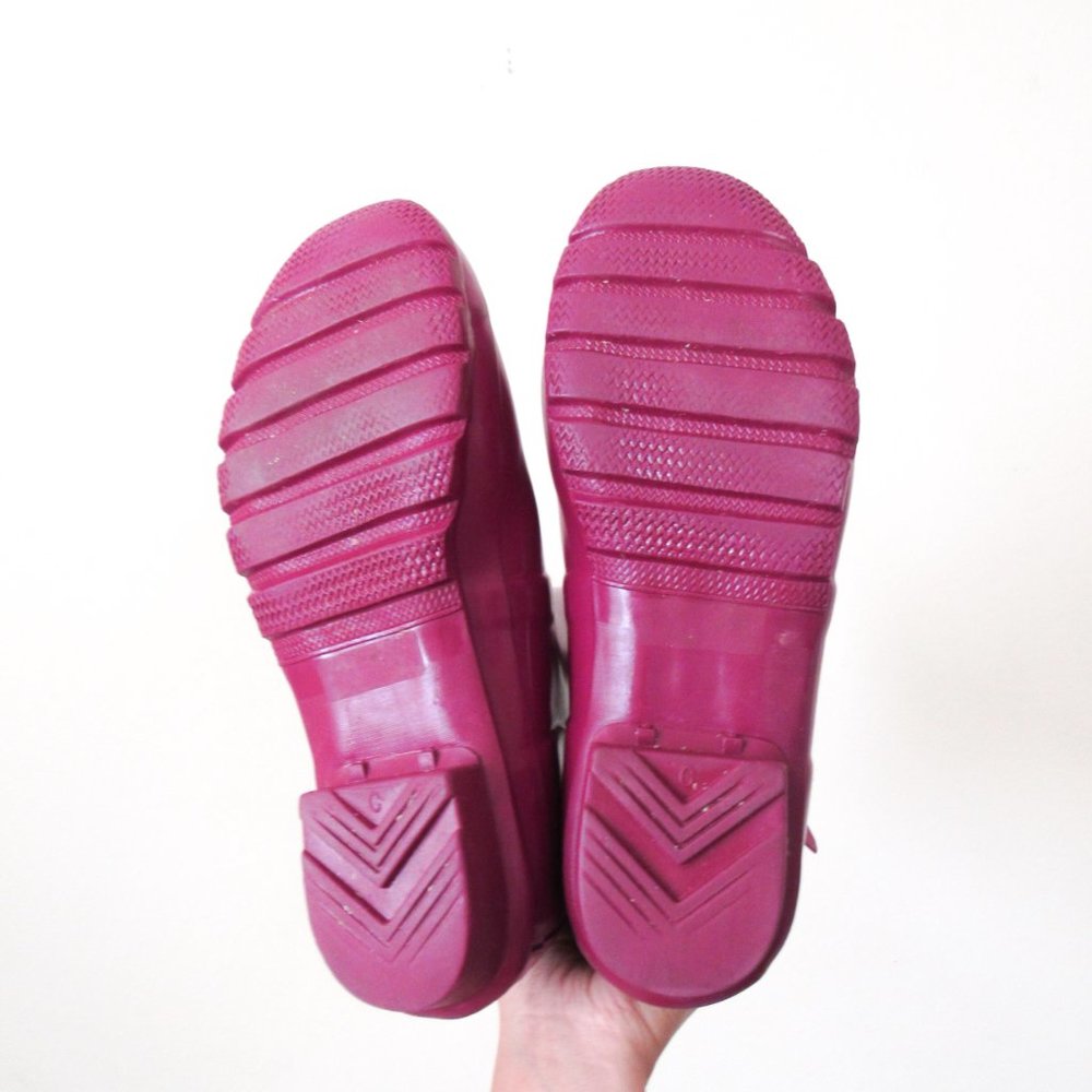 HUNTER Fuchsia Pink Tall Rain Boots- Unisex Women's 10 or Men's 9 *sold as is* - Picture 7 of 14